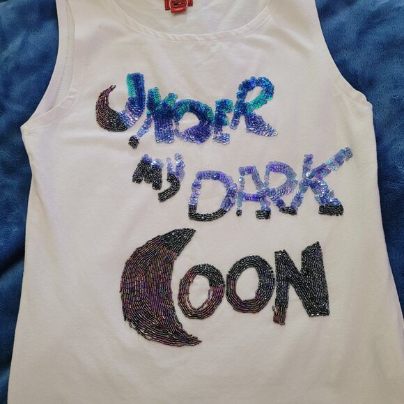 STUNNING SEQUINNED VINTAGE MISS SIXTY LARGE SLEEVELESS TOP - Picture 9 of 14